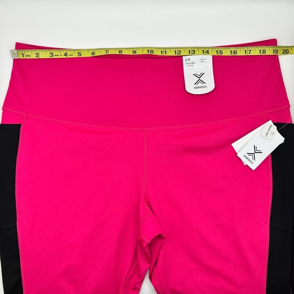 Xersion Women's Plus Size Set of 2 Pink High Rise 7/8 Ankle Leggings Size 2X - Picture 9 of 15